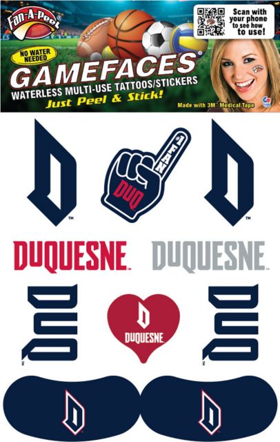 Duquesne University Game Face Tattoos