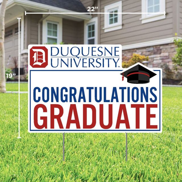 Duquesne University Grad Lawn Sign with Stakes