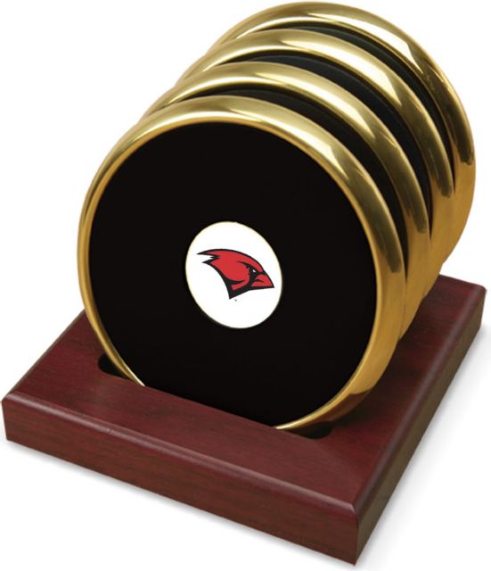 CSI  Set Of 4 Gold Round Coaster Gift Boxed With Colored Medallion - ONLINE ONLY