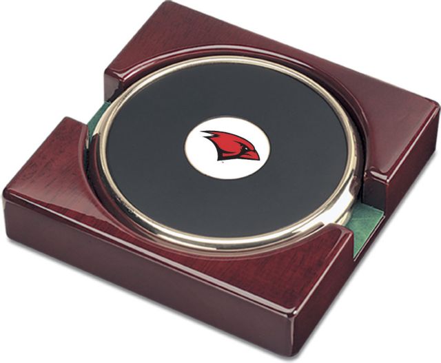 CSI Set Of 2 Gold  Round Coaster Gift Boxed With Colored Medallion - ONLINE ONLY