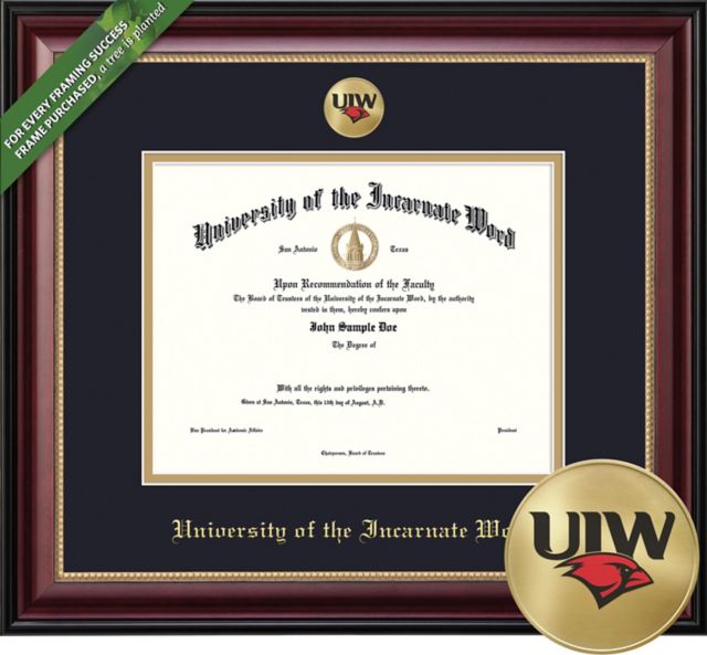 University of the Incarnate Word Sienna 11 x 14 Diploma with Double Mat and Medallion - ONLINE ONLY