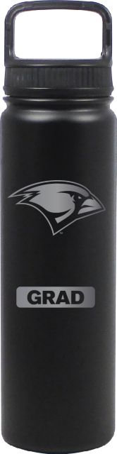 24 oz Matte Black Stainless Steel Water Bottle Grad