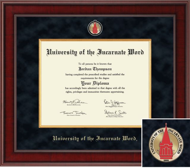 University of the Incarnate Word 11 in. x 14in. President Diploma Frame