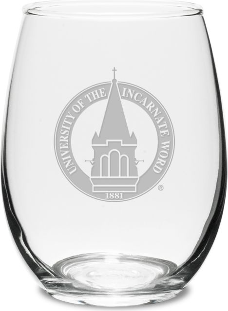 University of the Incarnate Word 15 oz. Stemless Wine Glass