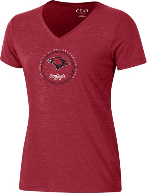 University of the Incarnate Word Cardinals Mom Women's V-Neck Short Sleeve T-Shirt