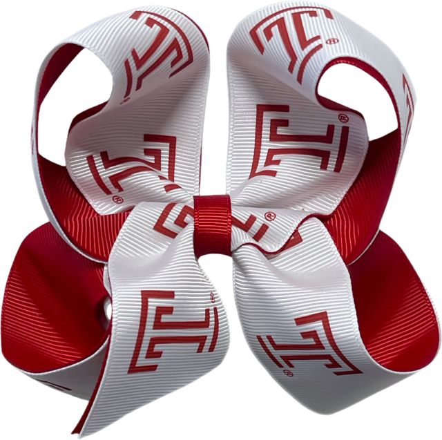 Temple University Child 2-Toned Hairbow