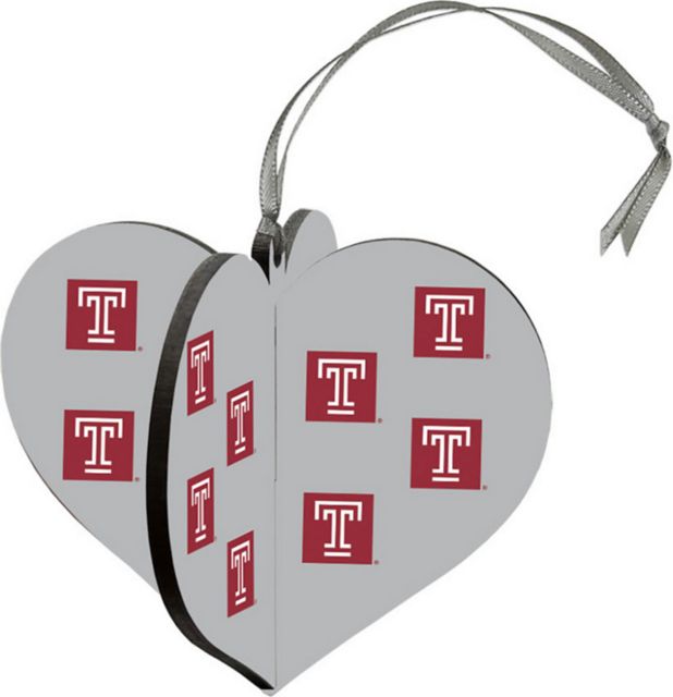 Temple University 3D Heart Ornament