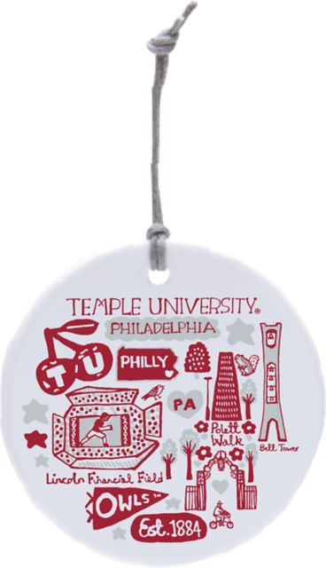 Temple University Julia Gash Ceramic Circle Ornament