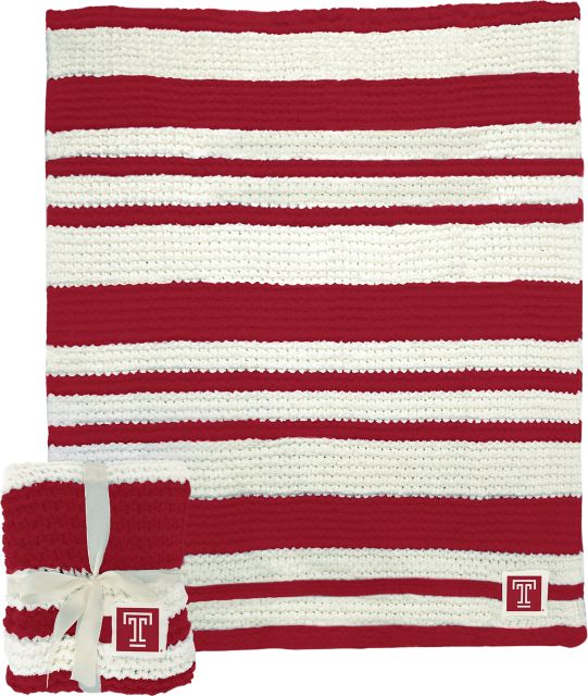 Temple University Cable Knit Throw 50x60
