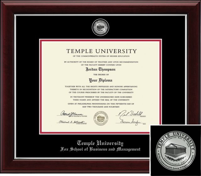 Church Hill Classics, Masterpiece; 8.5x11 Aassoc/Bach/Mast/PhD, Business and Management Diploma Frame - ONLINE ONLY