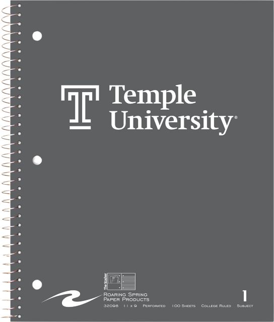 Temple University Notebook 100-Sheet