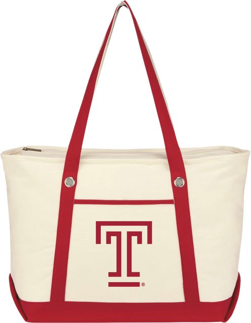Temple University Canvas Zippered Tote Bag