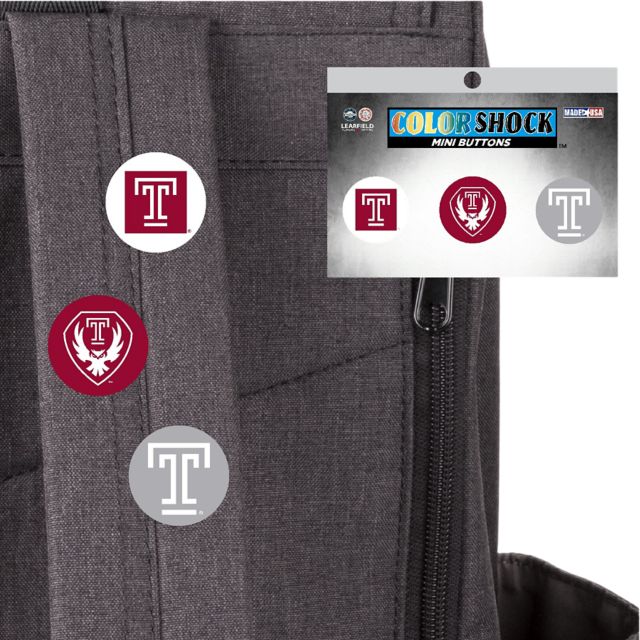 Temple University Owls Mini Button 3 Pack