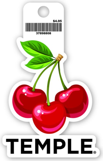 Temple University Cherry Vinyl Sticker