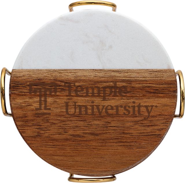 Temple University Marble Coaster Set