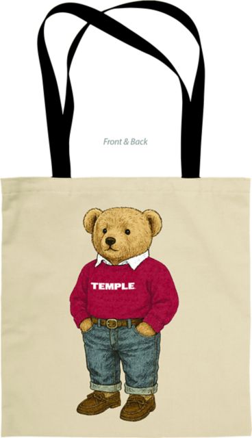 Temple University Bear Tote Bag
