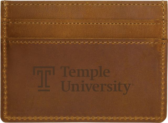 Temple University Leather Card Holder