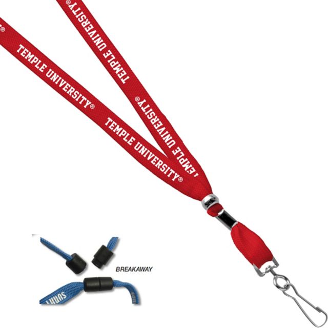 Temple University 3/8'' Breakaway Lanyard