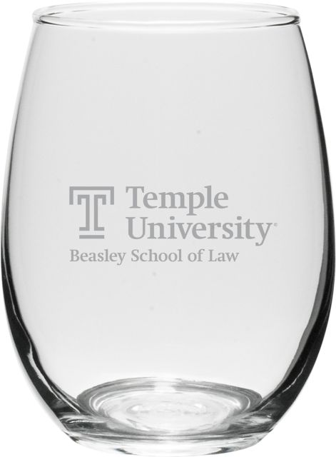 Temple University Beasley School of Law 15 oz. Stemless Wineglass