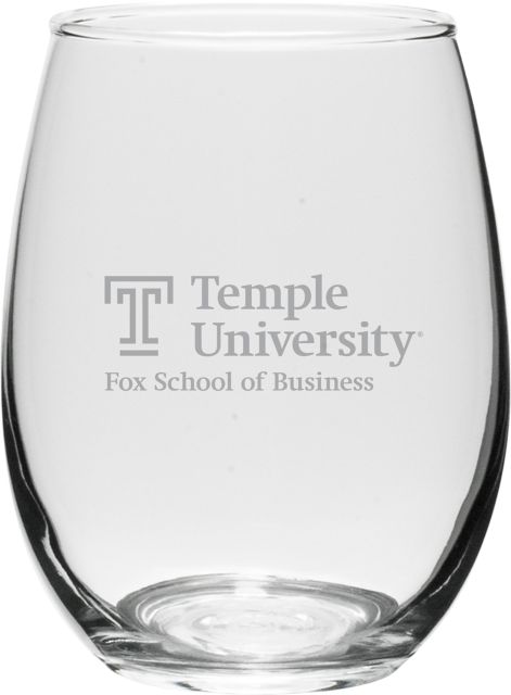 Temple University School of Business 15 oz. Stemless Wineglass