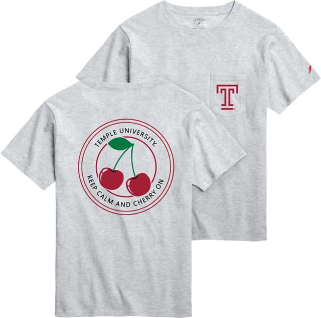 Temple University Cherry All American Pocket Short Sleeve T-Shirt