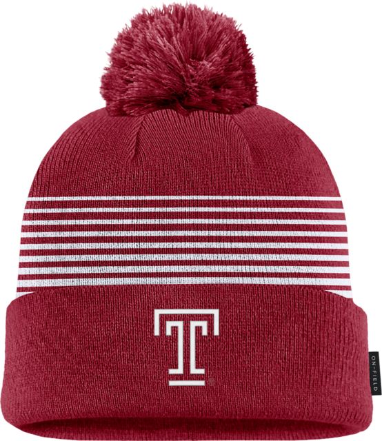 Temple University Cuff Pom Beanie