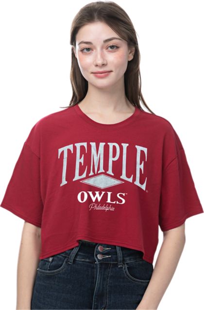 Temple University Women's Boxy Cropped Short Sleeve T-Shirt