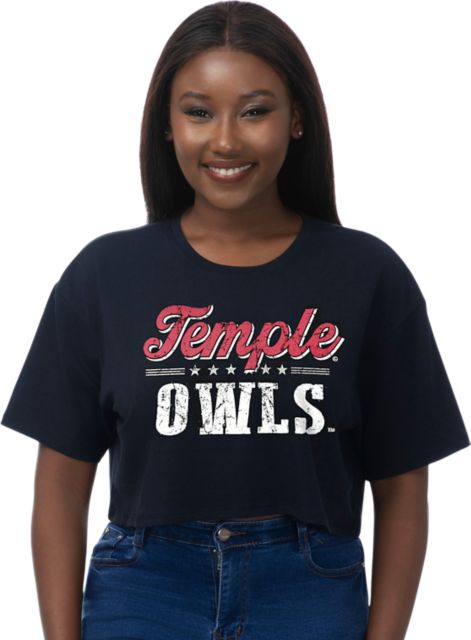 Temple University Owls Women's Boxy Crop Short Sleeve T-Shirt