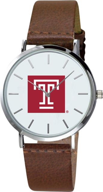 Temple University 40mm Men's Leather Watch