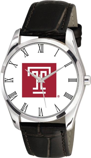 Temple University 36mm Men's Leather Watch
