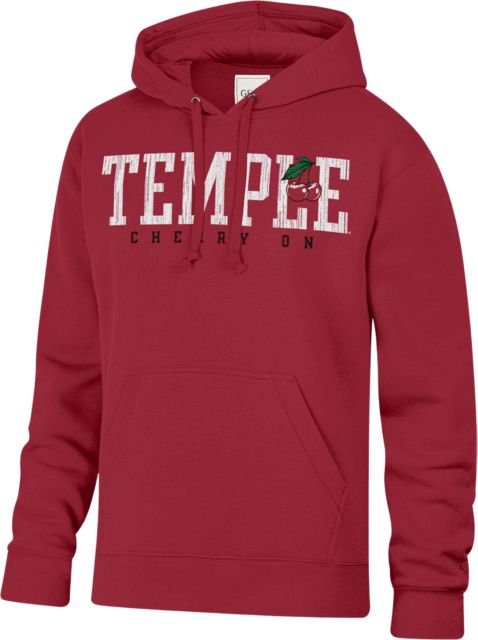 Temple University Cherry Big Cotton Hooded Sweatshirt