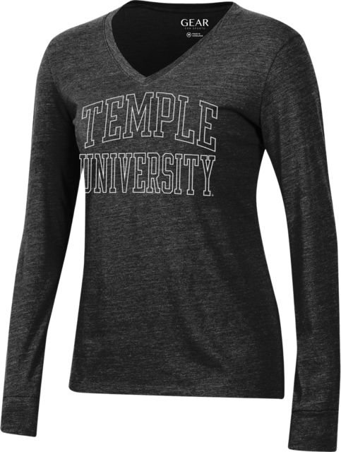 Temple University Women's V-Neck Long Sleeve T-Shirt