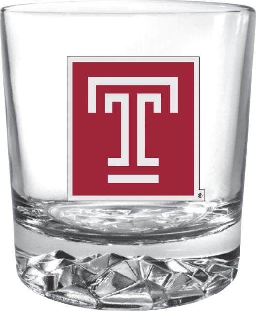 Temple University Round Glass