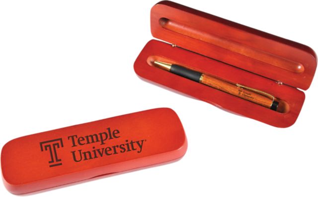 Temple University Rosewood Pen and Case Set