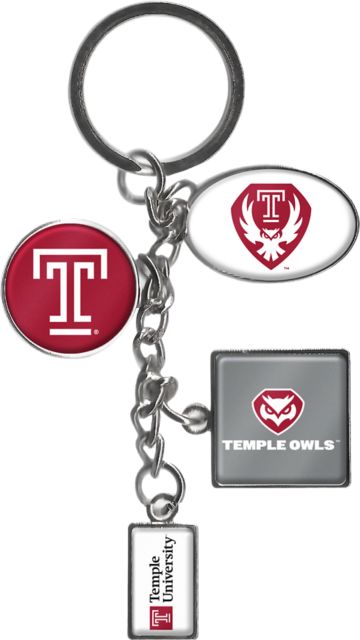 Temple University Dangle Keychain