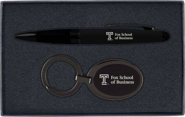Temple University Fox School of Business Keytag & Pen Giftset