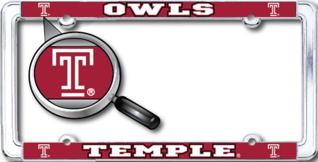 Temple University Owls Thin Dome License Plate Frame