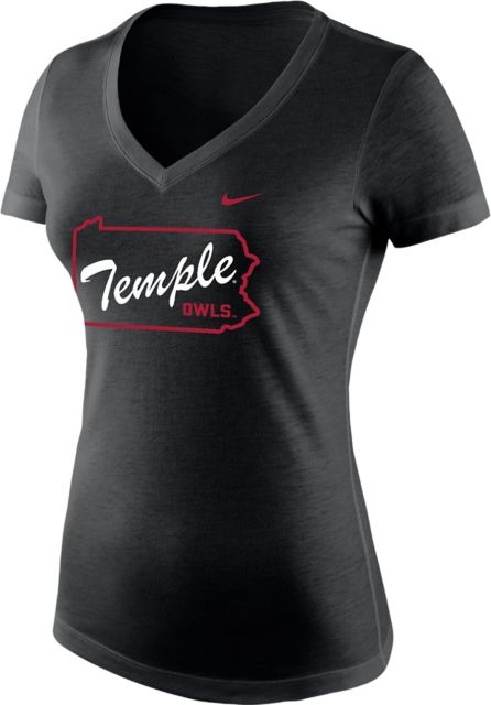 Temple University Women's Owls V-Neck Short Sleeve T-Shirt
