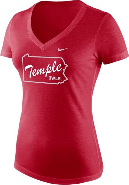 Temple University Women's Owls V-Neck Short Sleeve T-Shirt