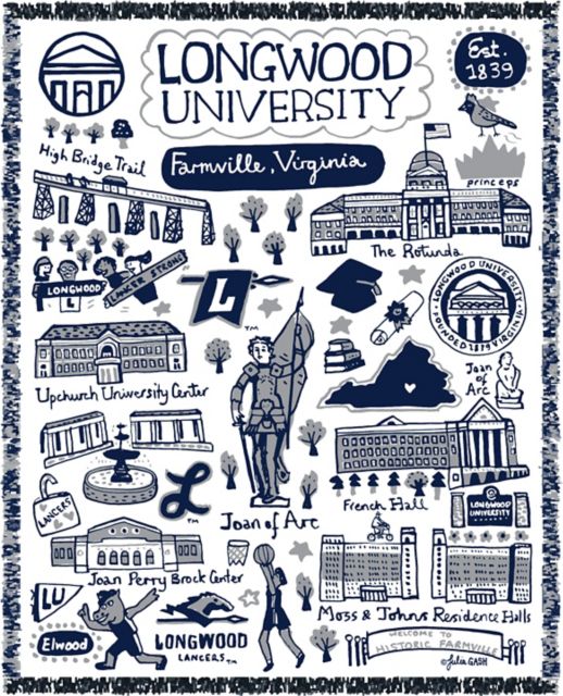Longwood University Tapestry Blanket