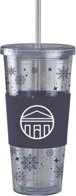 Longwood University Straw Snowflake Tumbler