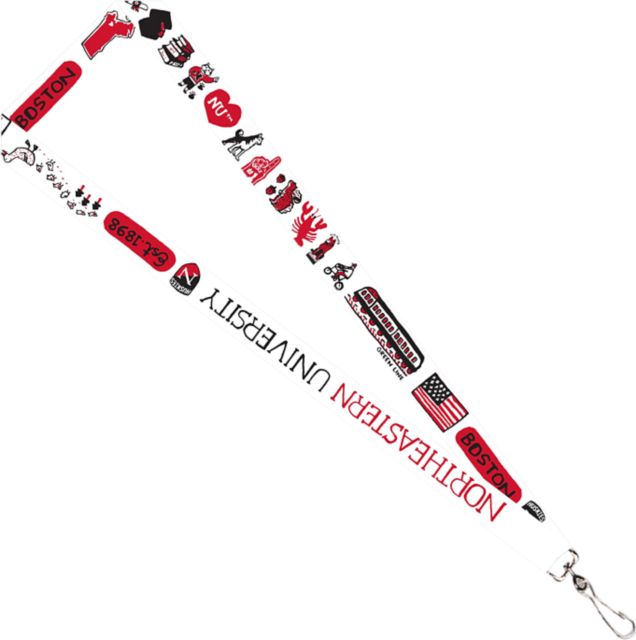 Northeastern University Julia Gash 3-4'' Satin Lanyard