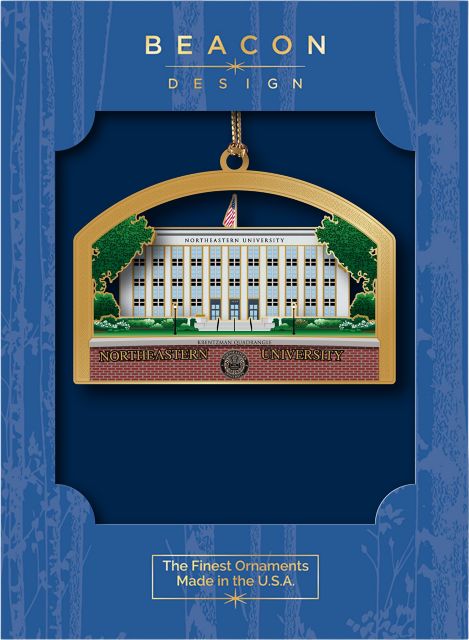 Northeastern University Brass Ornament