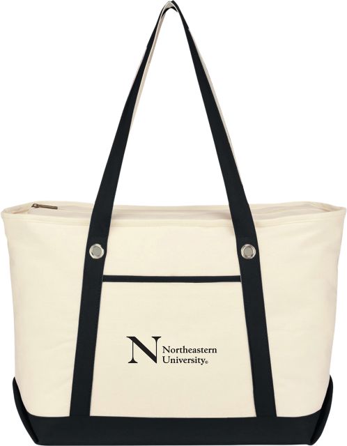 Northeastern University Canvas Zipper Tote Bag