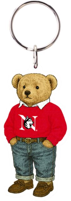Northeastern University Teddy Bear Keychain