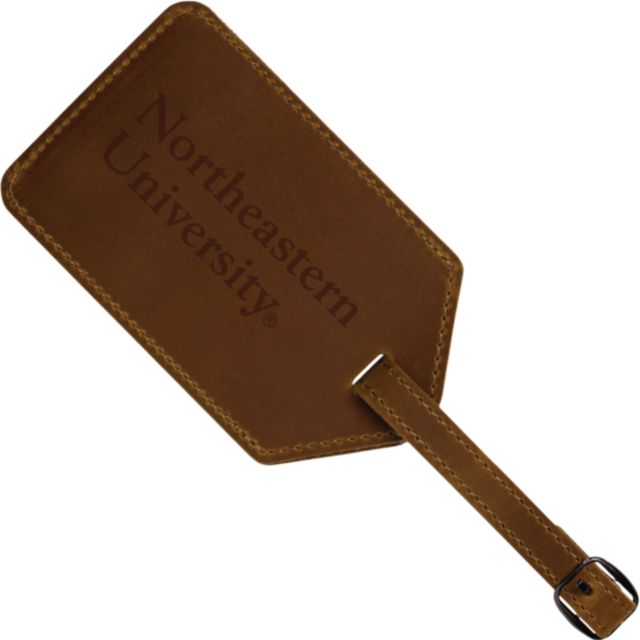 Northeastern University Leather Luggage Tag