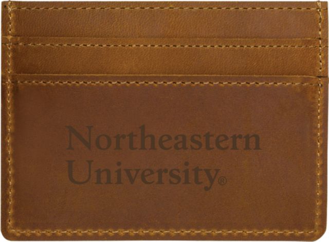 Northeastern University Leather Card Holder