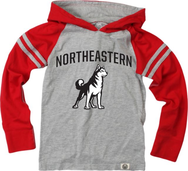 Northeastern University Huskies Toddler Boys Raglan Hooded Long Sleeve Shirt