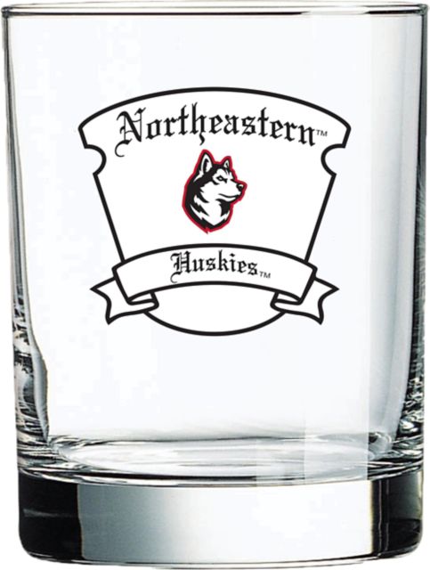 Northeastern University 14 oz. Double Old Fashion Glass