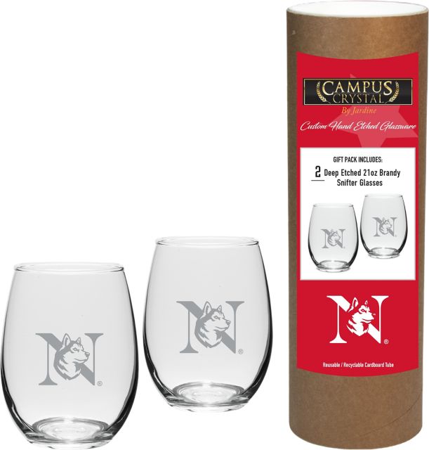 Northeastern University 15 oz. Stemless Wineglass - Set of 2